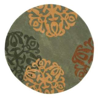   Decorators Collection ChadwickLite Green and Gold 5 Ft. Round Area Rug