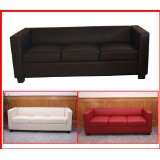 3er Sofa Couch Loungesofa M65, Kunstleder, 70x75x191 cm