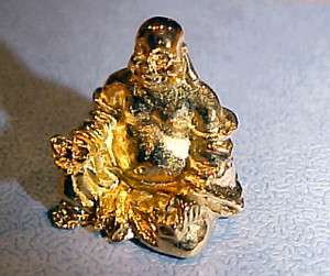 Dollhouse Miniature Large Gold Metal Buddha Miniatures  