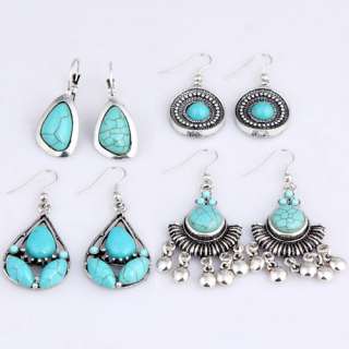 Coin Tbiet Silver Bule Turquoise Howlite Handcraft Antique Dangle Bead 