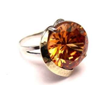 Sterling Silver 925 Ring with Gold 9Ct & Citrine  