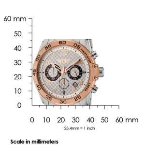    002 Mens Chronograph Stainless Steel Rose Gold Plated Watch  