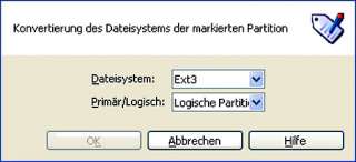 Die Varianten der FAT  und Ext Dateisysteme lassen sich auf Knopfdruck 