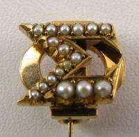 SIGMA PHI   fraternity 1929 Pearl 10k Yellow Gold Sweetheart Sister 