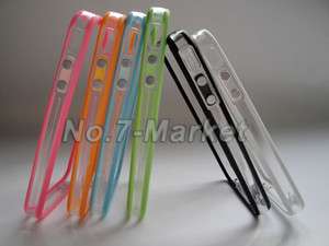 6pcs/lot Colorful+Transparent bumper case cover for iPhone 4 with 