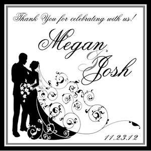 24 Personalized Wedding Bride and Groom Wine Labels  
