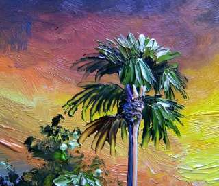   FLORIDA ART, MAZZ RADIANT FIRE SKY EVERGLADES, Tropical Oil Painting