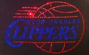 NEW LOS ANGELES CLIPPERS BASKETBALL NBA RHINESTONES bling SHIRTS*ALL 