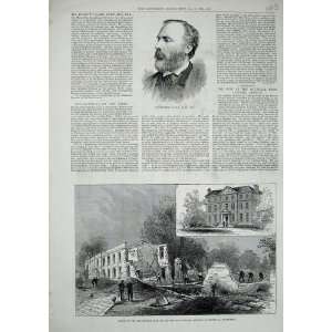   1883 Andrew Clark Fire Lunatic Asylum Southall Ruins