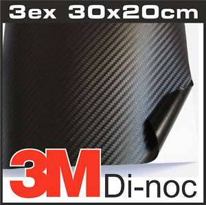   Film ADHESIF 3M CARBONE noir les 3 feuilles de 30x20cm