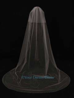   Creations 476 Lt. Ivory Swarovski Crystals Bridal Designer Veil  