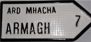Armagh Old Style Handpainted Cast Irish Road Sign  
