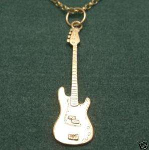 Gold Fender Precision Bass miniature guitar necklace  