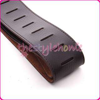   Leather Guitar Strap solid durable Wide design lessen pressure  