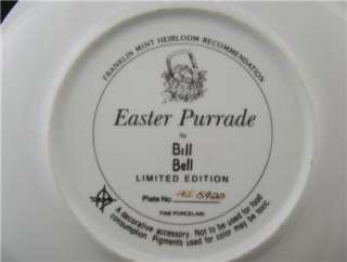 Franklin Mint Easter Purrade Plate Bill Bell Limited  