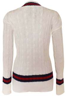 NEW WOMENS LADIES SLEEVES KNITTED CABLE CRICKET JUMPER TOP CARDIGAN 