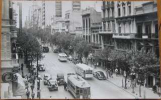 1940 Realphoto PC Trolley/Bus/Cars Montevideo, Uruguay  