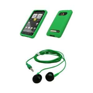 com HTC EVO 4G Premium Neon Green Silicone Skin Case Cover Cell Phone 