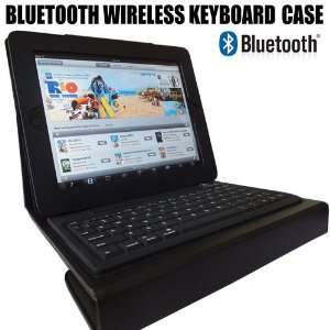 Leather Case Cover with Built in Stand and Wireless Bluetooth Keyboard 