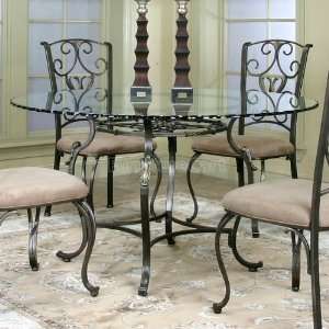   Cramco Wescot Round Glass Dining Table 19806 41 47: Furniture & Decor