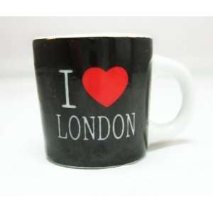  I Love London Black Mini Mug Fridge Magnet  London and UK 