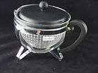   Earl Grey Loose Leaf Tea Pot Teapot   34 oz   Modern Black & Chrome