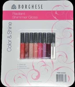 BORGHESE Make Up LIP GLOSS Lipstick 8 Radiant Shimmer Red Pink Clear 