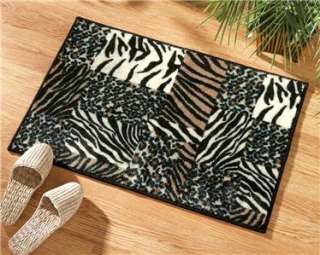 animal print zebra cheetah leopard patchwork accent 36 x 60 accent rug