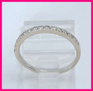 10k White Gold Round Diamond Anniversary Accent Band Ring .15ct  