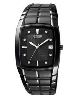 Citizen Watch, Mens Eco Drive Black Stainless Steel Bracelet BM6555 