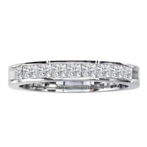 Princess Diamond Channel Set Anniversary Ring,14k White Gold (1/4ct tw 