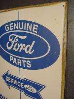 VINTAGE Genuine FORD PARTS SERVICE METAL TIN SIGN truck auto us Garage 