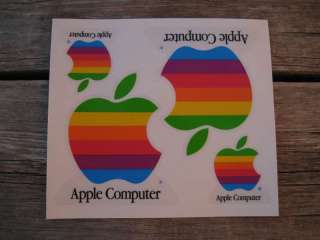 Vintage Apple Computer Rainbow 4 StickerSet Mint