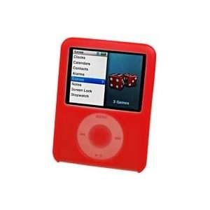   Apple iPod Nano 3rd Generation Red Silicone Case Cell Phones