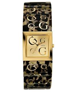 GUESS Watch, Womens Plastic Leopard Print Strap U10504L1   Jewelry 