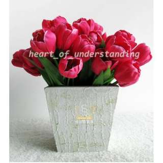 1pc Silk Artificial 9 Tulips Wedding Flowers Stems Home Decor Ornament 