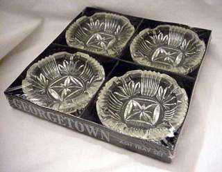 Federal Glass Georgetown Ashtrays Coasters Set of 4  