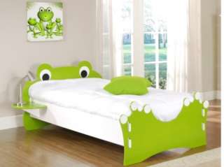 Fun to Assemble   Twin Frog Style Bed   Green and Cream for only $ 