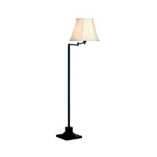 Swing Arm Floor Lamp with Fabric Shade   Antique  Target