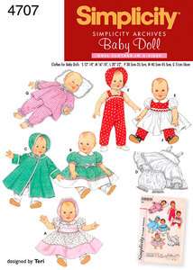Baby Doll Clothes Pattern S M L, 7 Cute Vintage Styles  