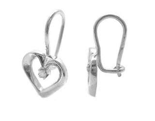 14K Baby Huggies Diamond heart Earrings  