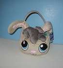 New Littlest Pet Shop Baby Bunny Rabbit Plush Basket