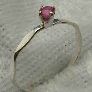 Ruby Baby Ring, Hand Crafted Sterling, July Birthstone  