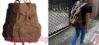 Canvas Rucksack Backpack Retro Bag School Travel Duffle  