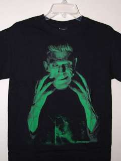   Universal Monsters Green Frankenstein Horror Mens Black T Shirt XL