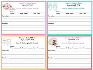 Bridal Shower Beach Recipe Cards/Party Supplies/Any Theme  