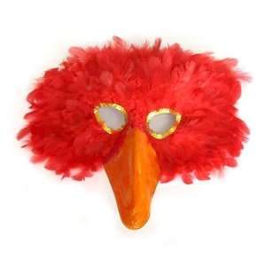  New Red Feather Bird Mask with orange beak Toys & Games