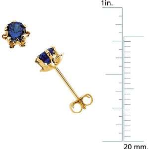   Gold Teen Stud Birthstone Earrings September: Diamond Designs: Jewelry