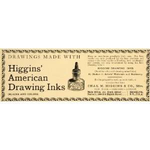   Ad Higgins American Drawing Inks India Black Color   Original Print Ad