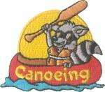 girl boy CANOEING Raccoon Patches Crests SCOUTS/GUIDES  